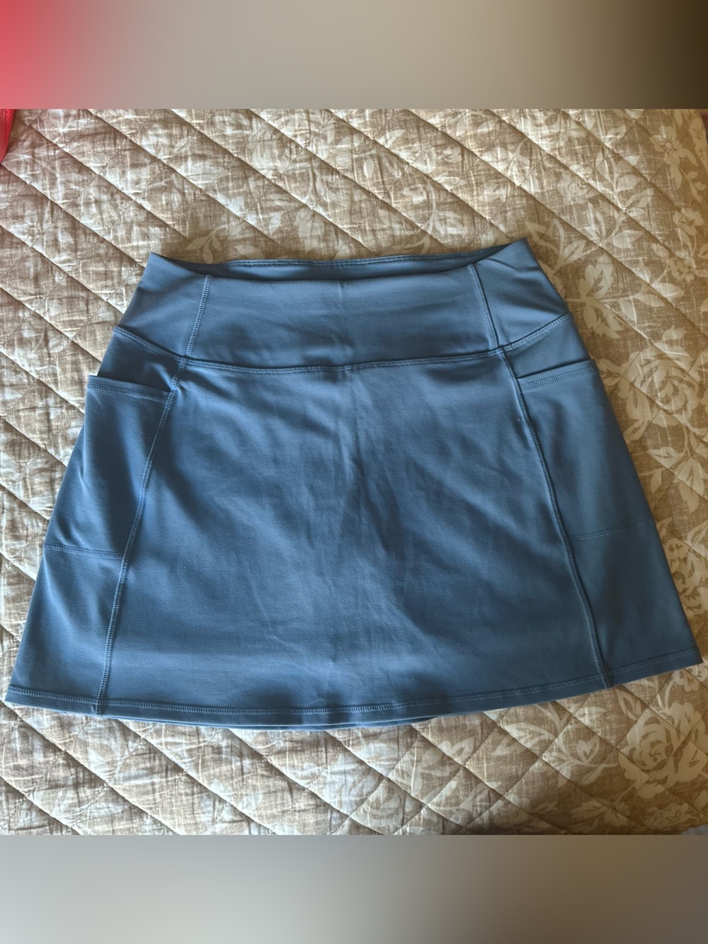 Skechers GoWalk Mini Skort Blue Side Pockets Stretch Pull-on Activewear - size M